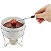 Elegant Chocolate Fondue Pot Butter warmer Bowl Set with 4 Dipping Forks & Tea Light Holder – For the Perfect Melted, Chocolate & Cheese Serving – fondue set - Dishwasher, And Microwave Safe 16 oz.