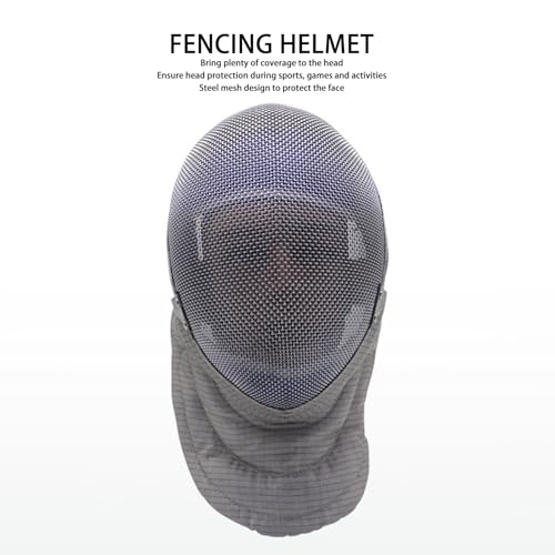 FLEXMAN Fencing Mask, Fencing Epee Mask, Steel Mesh Waterproof Lining Sword Face Guard Protection for Competitions Sports Activities (XS)