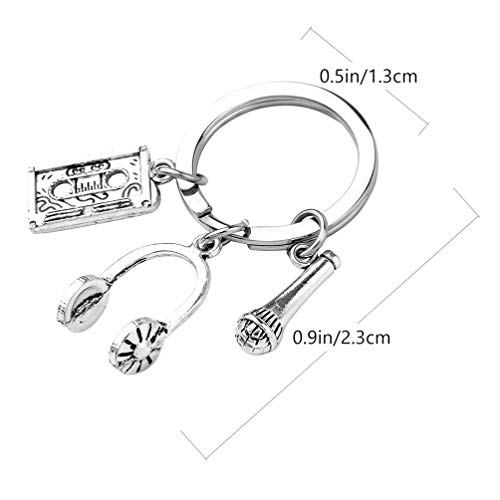 VALICLUD 1 Unidade Chaveiro Microfone Decoração De Chave De Carro Chaveiro Amantes Da Música Chaveir