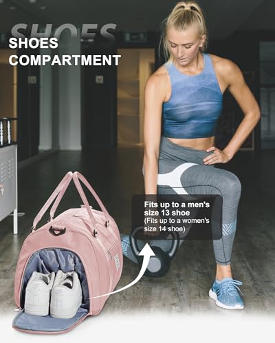 Image of Gym Bag Womens Mens with Shoes Compartment and Wet Pocket Travel Duffel Bag for Women for Plane Sport Gym Tote Bags with Toiletry Bag Waterproof Weekend Overnight Carry on Bag Hospital Holdalls