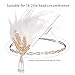 Tongcloud 1920s Flapper Feather Headband Roaring 20s Gatsby Headpiece Women's 1920s Headband Flapper Feather Headpiece (White)