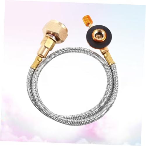 Adaptateur de recharge de gaz robuste avec valve en métal argenté - 6