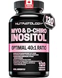 Nutratology® Myo-Inositol & D-Chiro Inositol Capsules - PCOS Supplement for Women - Optimal 40:1 Ratio - For Hormonal Balance & Healthy Ovarian Function - Regulates Menstrual Cycle - 120 Capsules