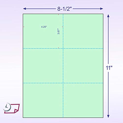 Laser Printer Blank Perforated Cards 6 Up Per Page, For School Registration Cards, Flower Delivery Cards, Inventory Tags, Wedding Response Cards, Rsvp Cards, Trip Tickets, Etc, (Green, 300 Cards) #TOP1
