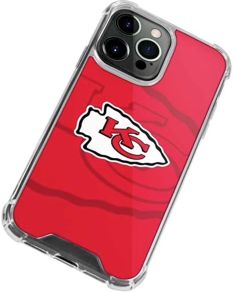 Skinit Clear Phone Case Compatible with iPhone 13 Pro Max - Officially Licensed NFL Kansas City Chiefs Double Vision Design