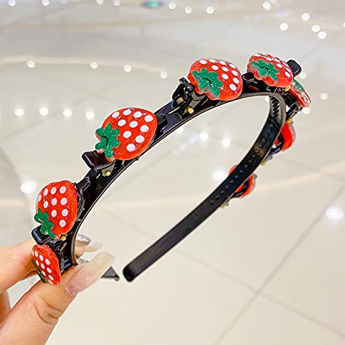 Girl Sweet Princess Hairstyle Hairpin, Headband with Clips, Fashion Headbands Double Layer Cartoon Twist Plait Hair Tools