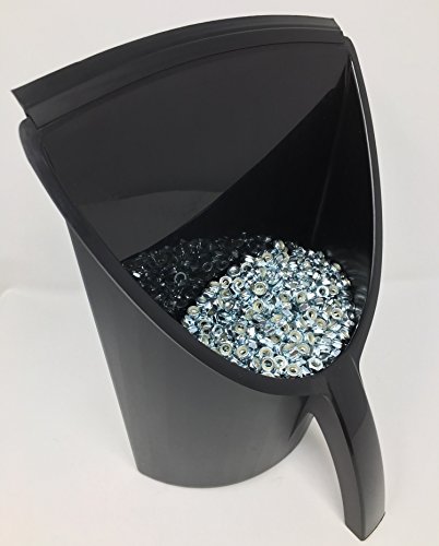 Handy Pan - Recycled Black Plastic - Large Capacity Heavy Duty Dust Pan! Made in USA! Great for Home, Shop, Garage, Waterproof, Stackable, Stands Up. Rubber Edge gets The All Debris in! Handypan!