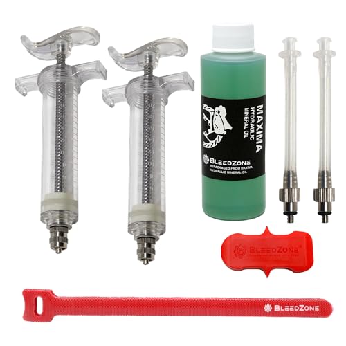 BleedZone SRAM DB8 Brake Bleed Kit with Maxima Mineral Oil Included 2x Pro PC Syringe & M4 Fittings Hydraulic Bike Brake Bleeding Kit MTB & Road Bicycle Service Tool for SRAM Mineral Oil Systems