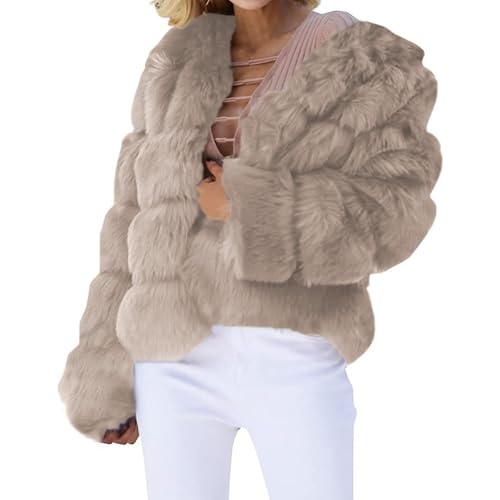 HOOUDO Winter Tops for Women Uk Women's Faux Fur Coat Short Artificial Fur Jackets Solid Thick Outerwear Shaggy Parka Cardigan Teddy Fleece Winter Overcoat Black of Friday HOOUDO Winter Tops for Women Uk Women's Faux Fur Coat Short Artificial Fur Jackets Solid Thick Outerwear Shaggy Parka Cardigan Teddy Fleece Winter Overcoat Black of Friday