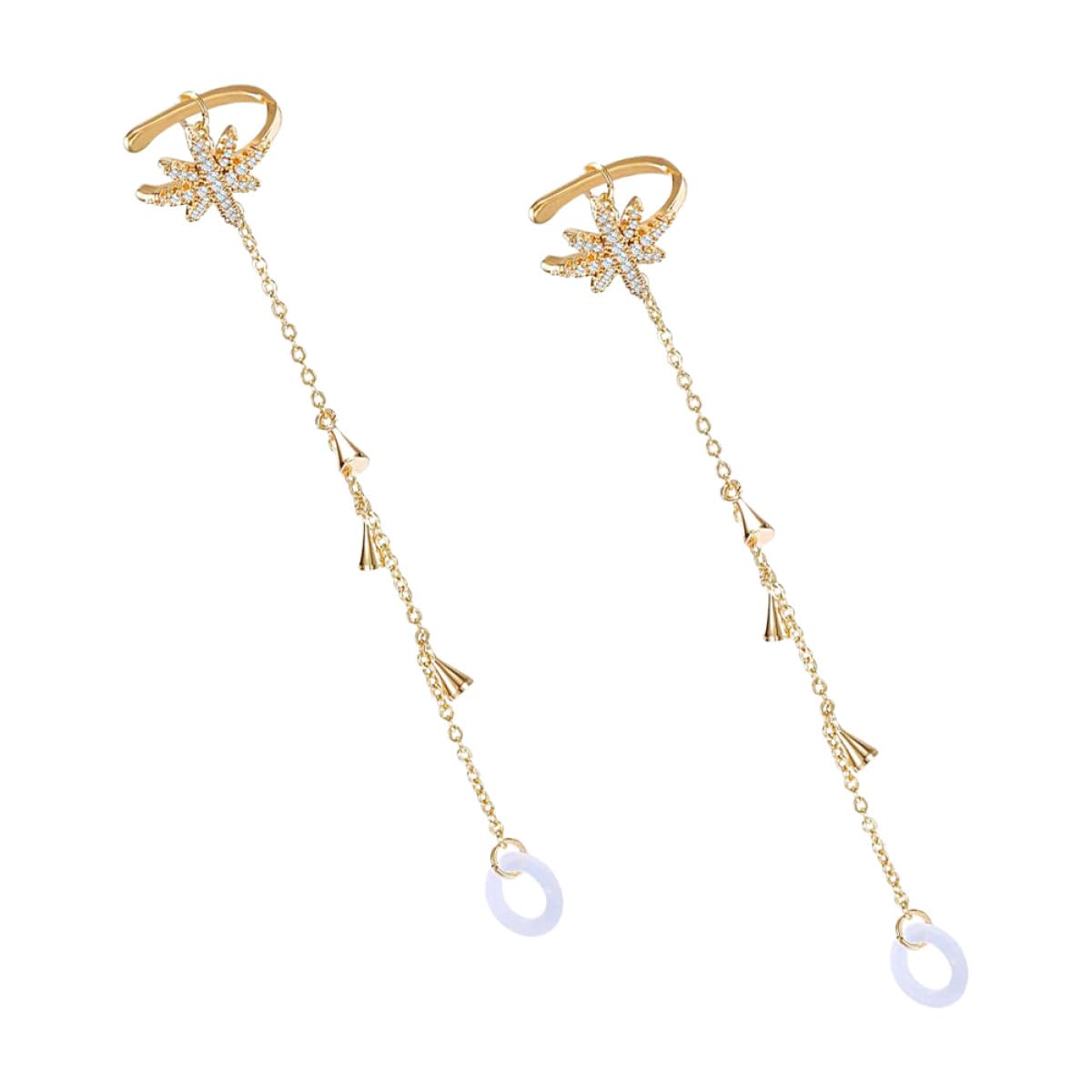 Cadena antipérdida para auriculares inalámbricos con clip de oreja hexagonal de cobre ligero 8