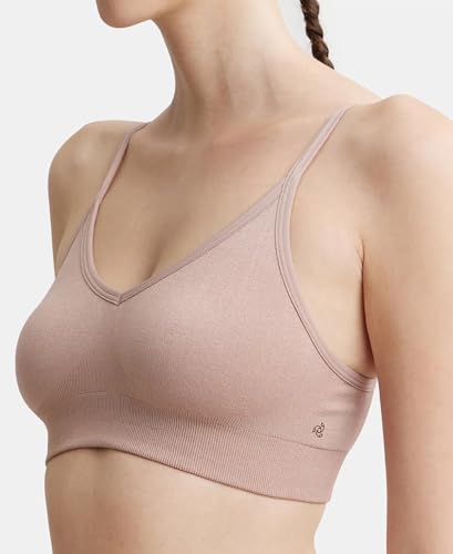 Image of Jockey FE53 Women's Wired Padded Super Combed Cotton Elastane Strech Medium Coverage Plunge Neck Pushup Bra with Multiway Styling