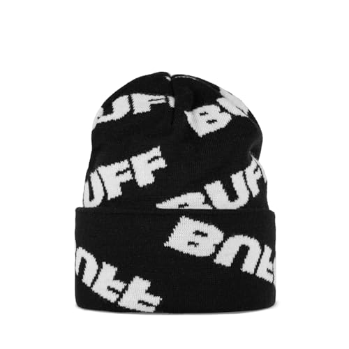 Buff Svarta stickade mössor unisex vuxen storlek, svart, One size