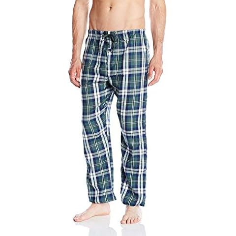 Essentials by Seven Apparel Men's Flannel Pants, Navy/Green, X-Large Cover
