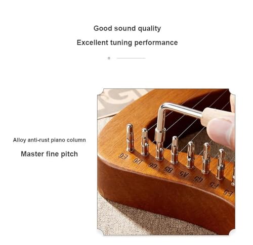Lira a 32 corde con leva di accordatura, strumento portatile in legno, include corde di ricambio e note di tono, regalo musicale ideale per principianti