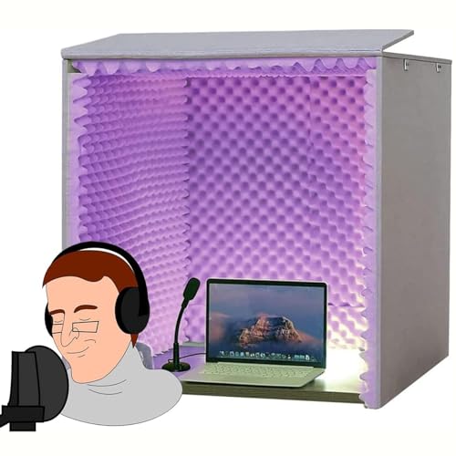 Cabine vocale de bureau isolée pour enregistrer des podcasts clairs à la maison