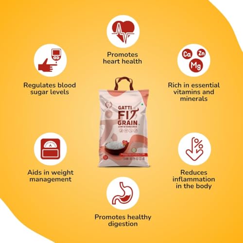 Image of Gatti Fit Grain: Low GI Sona Rice - 10 Kg | Diet & Diabetic Friendly | Ideal Choice for Diabetics & Weight Management for Health-conscious Individuals | Certified Low Sugar Rice | Clinically Certified