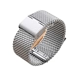 PIGLOLKINY 1.0 Bracciale for cinturino for orologio in acciaio inossidabile for a maglia milanese 18/20/22 / 24mm Cinturino for spessore 3 mm for DW for Omega(Silver,18mm)