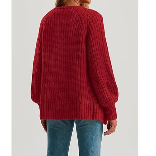 Cardigan Sweater for Women Chunky Knit Open Front Sweater Casual Button Down Jackets Loose Outwear Warm Coats4