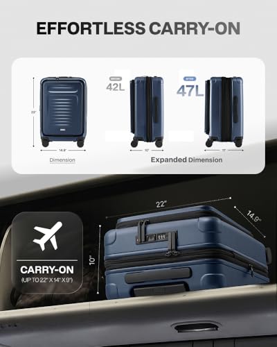 Coolife Carry On Luggage Suitcase