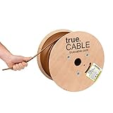 trueCABLE Cat6 Direct Burial, Shielded F/UTP, 1000ft, Waterproof, Outdoor Rated CMX, Brown, 23AWG Solid Bare Copper, 550MHz, PoE++ (4PPoE), ETL Listed, Bulk Ethernet Cable