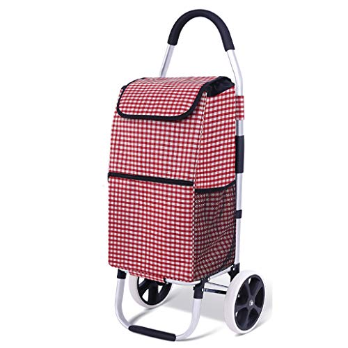 MEVZHH Camiones de Mano Móviles Carrito de Compras Plegablero Y Duradero Trolleys de Bolsa de Compras de Gran Capacidad Extraíbles de 35L/Dos Rondas