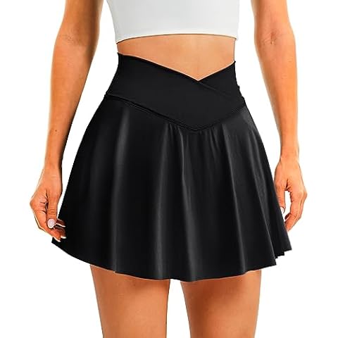 DLOODA Womens Tennis Skirt with Pockets Shorts Cover