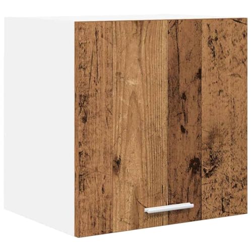 WRJENFSC Armoire de cuisine murale en bois 40 x 31 x 40 cm, design en bois vieilli et blanc, armoire de cuisine compacte avec porte pour vaisselle et...