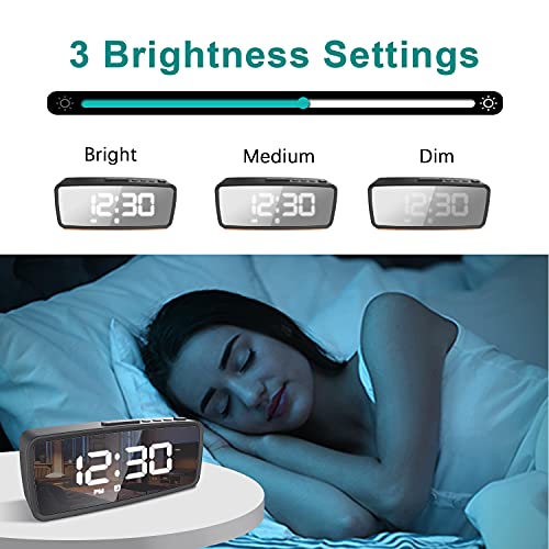 Image of Small Alarm Clock, Digital Alarm Clocks for Bedrooms, with Adjustable Brightness LED Display, Snooze, Battery Operated, Electronic Clock for Shelf, Living Room, Office, Classroom