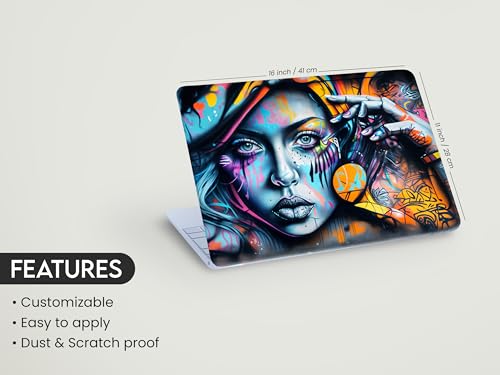 Image of NoWorries Laptop Skin for 14inch /15inch Devices- Graffiti Laptop Sticker Upto 15.6inch Compatible with Apple /dell /Hp /Lenovo /Acer /Asus - Dustproop & Waterproop Vinyle Grayback Laptop Skin