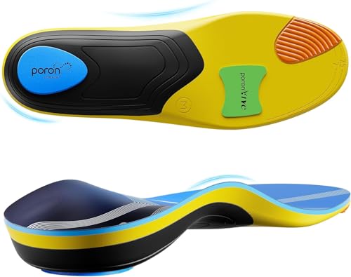 Professional Heavy Duty Support Pain Relief Orthotics - Over 230+ lbs Plantar Fasciitis Medium Arch Support Insoles for Women and Men, Flat Feet Orthotic Insert, Work Boot Shoe Insole