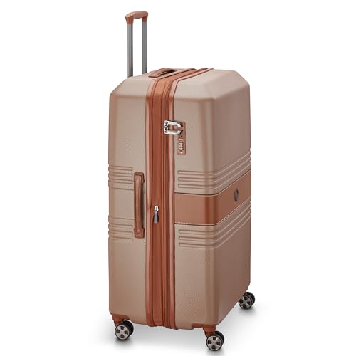 Image of DELSEY PARIS Paulette 81 cms Large Check-in ABS /Polycarbonate Hard Sided 8 Wheels and Expandable Spinner Suitcase /Trolley Bag for Travel with TSA Lock- Brown
