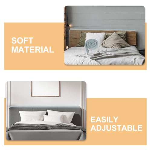 Relleno para huecos de cama gris bloqueador ajustable de terciopelo para cabecero 4