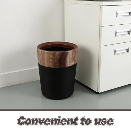 Caneca de basura plástica con diseño madera 14L miniatura 5