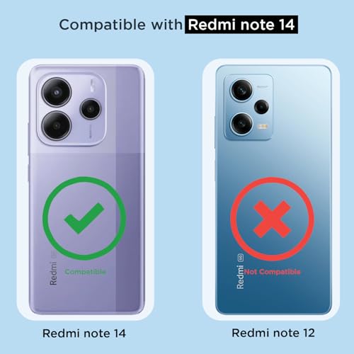 Image of Pikkme Back Cover for Redmi Note 14 /13 5G Mag-Safe Shockproof PC + TPU | Protective Case Magnetic Support | Bumper Case (Transparent Mag-Safe)