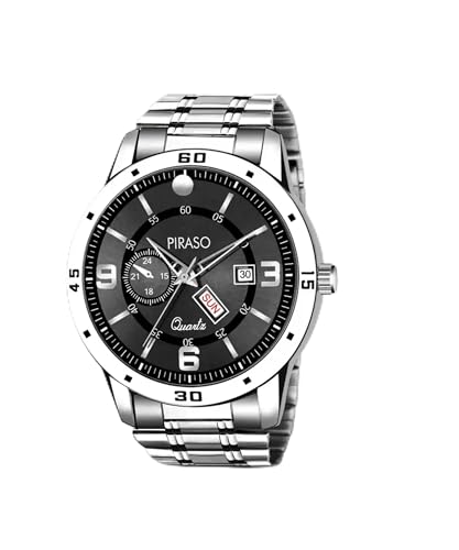 Image of PIRASO Analog Day and Date Working Display MESH Strap Watch for Men & Boys