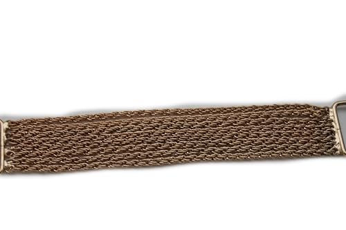 Women Neon Yellow Skinny Belt - Fashion Elastic Waistband Gold Metal Links Buckle S M One Size2