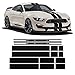 YWhjklb Auto Cofano Baule Tetto in Fibra di Carbonio Vinile Adesivo Banda Laterale Gonna Adesivo, per Ford Mustang 2015