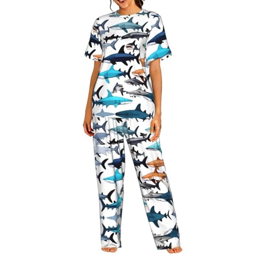 Pyjama requin pour femme tenue de détente pour soirées cocooning