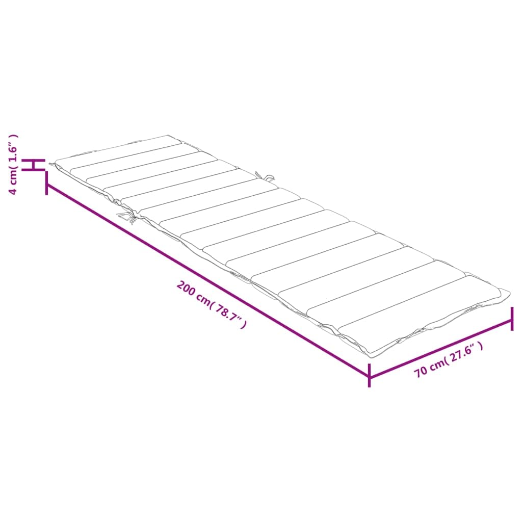 vidaXL Cuscino per Lettino Prendisole Crema Mélange 200x70x4cm Tessuto, cuscino, cuscino per seduta, cuscino per sedia, cuscino da esterno