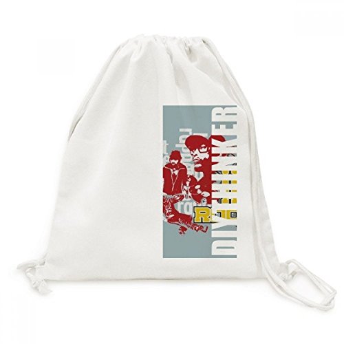 Sac cordon motif graffiti hip hop sac à dos toile voyage et sport pour homme