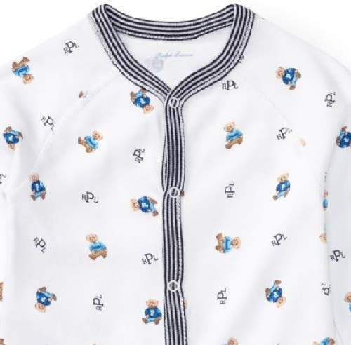 ポロ ラルフローレン クマ柄前閉じカバーオール[ホワイト](男の子3～9か月用)XS [並行輸入品]