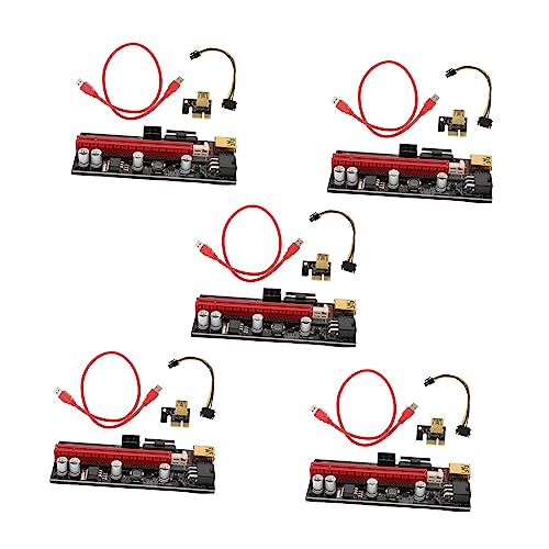 BUTIFULSIC 5sets Pci-e to Cable USB Gpu Riser Adapter for Multi-Graphics Card Setup Stable Power Supply Easy Installation Compatible Mining Systems