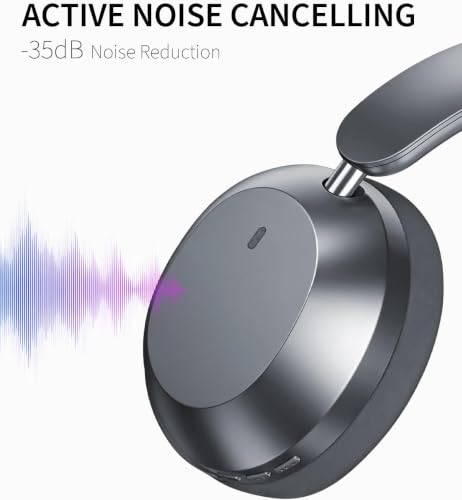 Image of Wentronic Y04 Wireless Over-Ear Headphones, Active Noise Cancelling, Grey