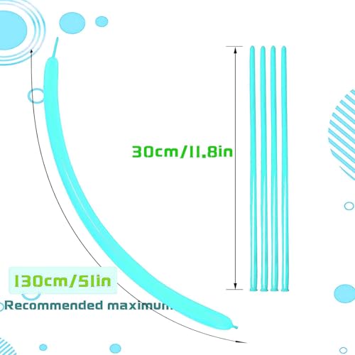 Image of Teal Long Balloons Premium 260 Twisting Balloons Animals Magic for Birthday Kids Wedding Party Supply 100pcs