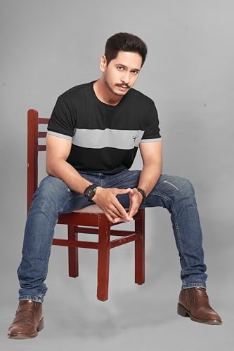 Image of Men's Polister Solid Round Neck Half Sleeve Shirt(D P K P-1284)
