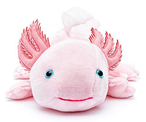 Uni-Toys - Axolotl (rosa) - 32 cm (Länge) - Plüsch-Wassertier - Plüschtier, Kuscheltier