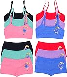 ToBeInStyle Girl Pack of 6 Set Spaghetti Strap Training Bras & Boyshorts Bikinis - Old Fashioned Candy Girl - Large