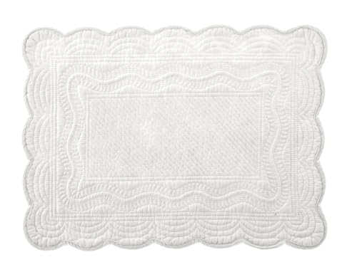 Set 4 tovagliette cotone blanc H&H napperons matelassés haut de gamme