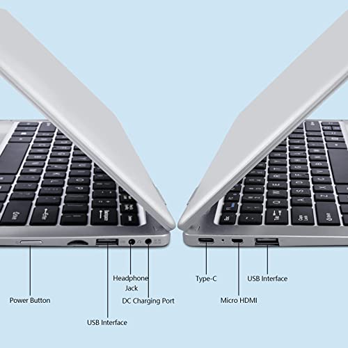Image of 2 in 1 Laptop, 11.6 inch Laptop Computer, 4GB RAM, 128GB SSD Storage, 360 Degree Convertible Tablet Intel Processor, Webcam, WiFi, Type-C, Silver