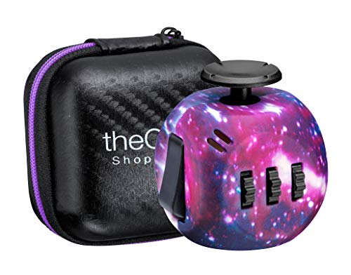 Shopperals Premium Quality Purple Galaxy Fidget Cube with Exclusive Matching Gift Case, Stress